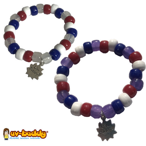 Flags of the World - Red, White & Blue UV Reactive Bracelet